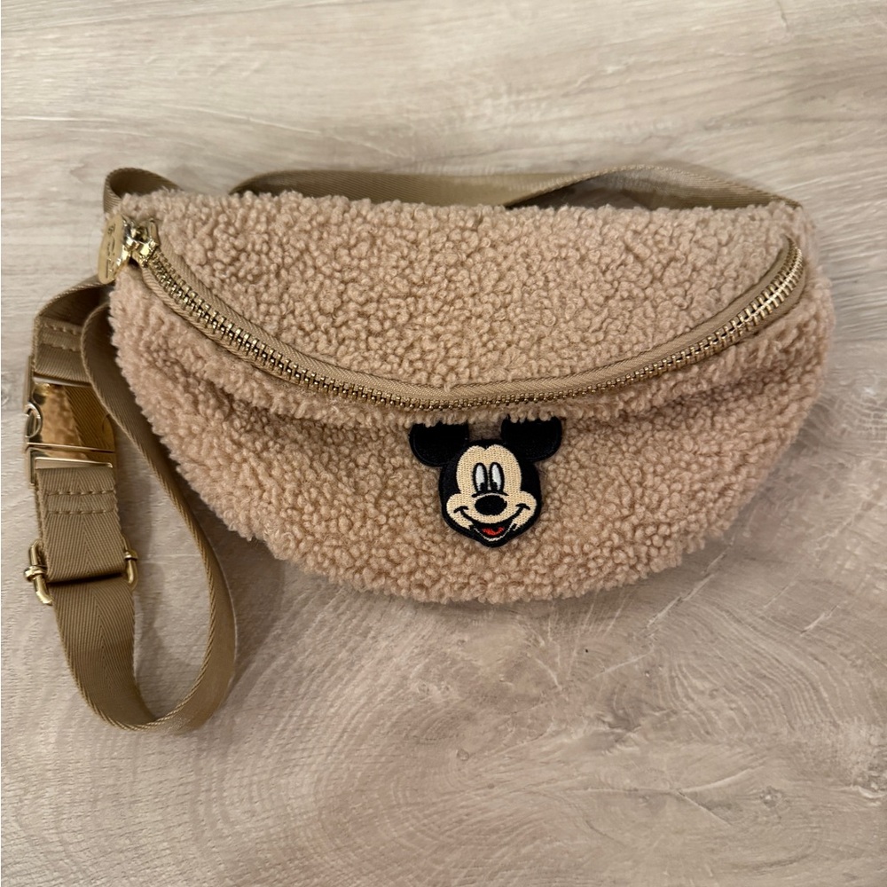 Stoney Clover Lane Beige Sherpa Mickey Crossbody Bag